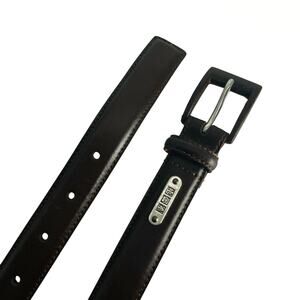 Ralph Lauren Dark Brown Leather Belt with Silver Buckle